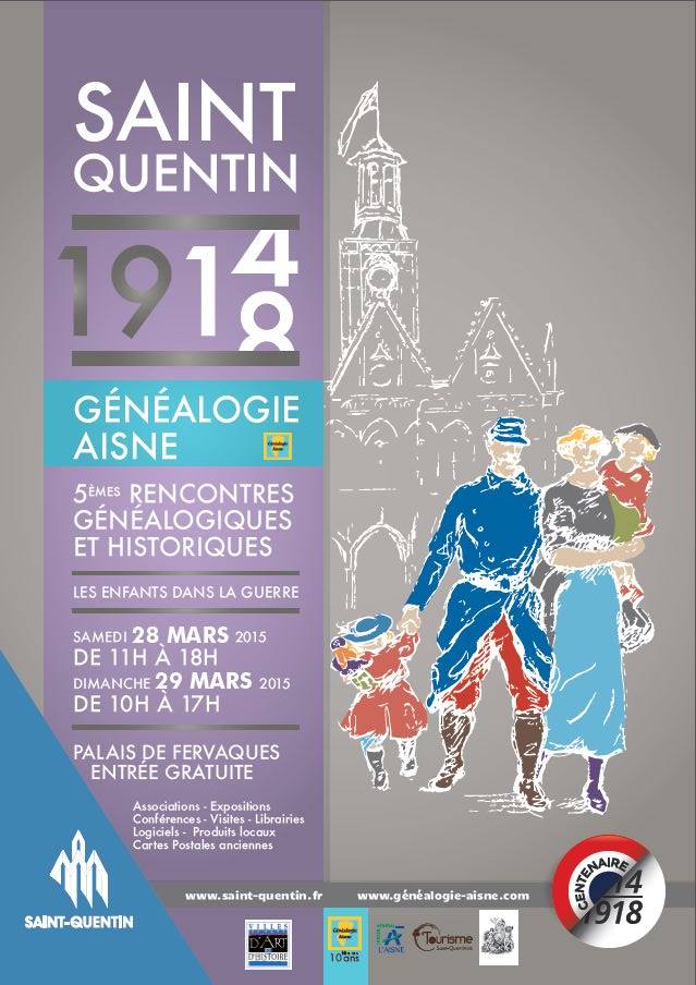 Affiche 5ème salon généalogie Saint-Quentin