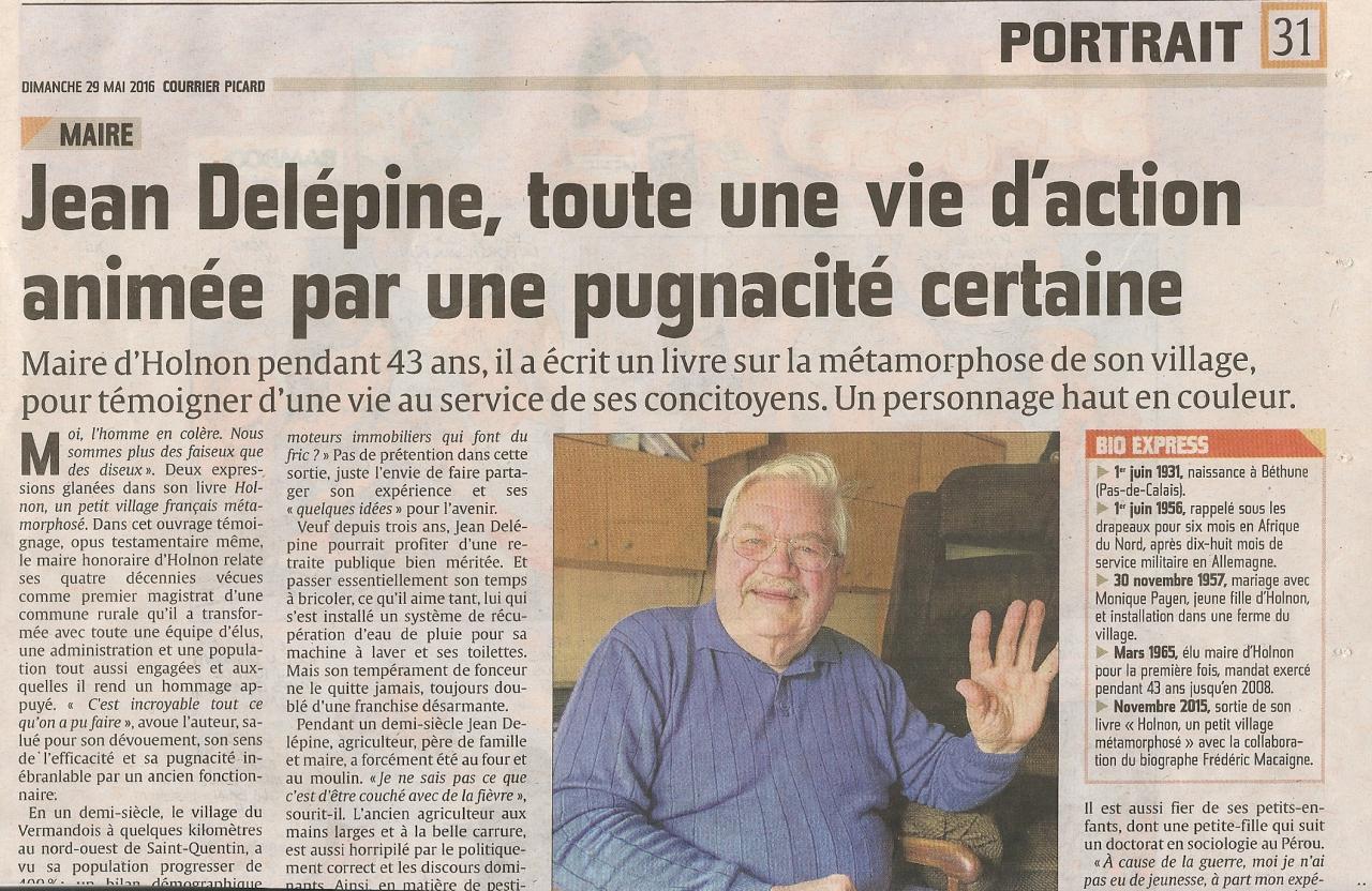 Article Jean Delépine Courrier Picard 29 mai 2016