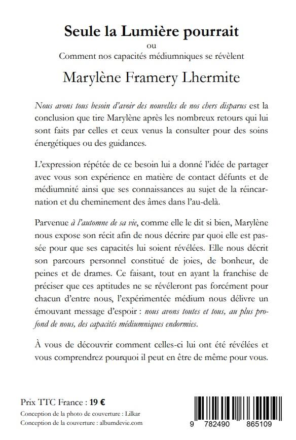 4e de couverture seule la lumiere pourrait marylene framery